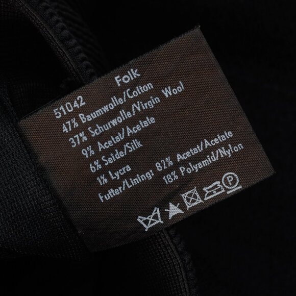 Annette Gortz Folk Black Wool-Blend Shirred A-Line Skirt - Picture 9 of 9